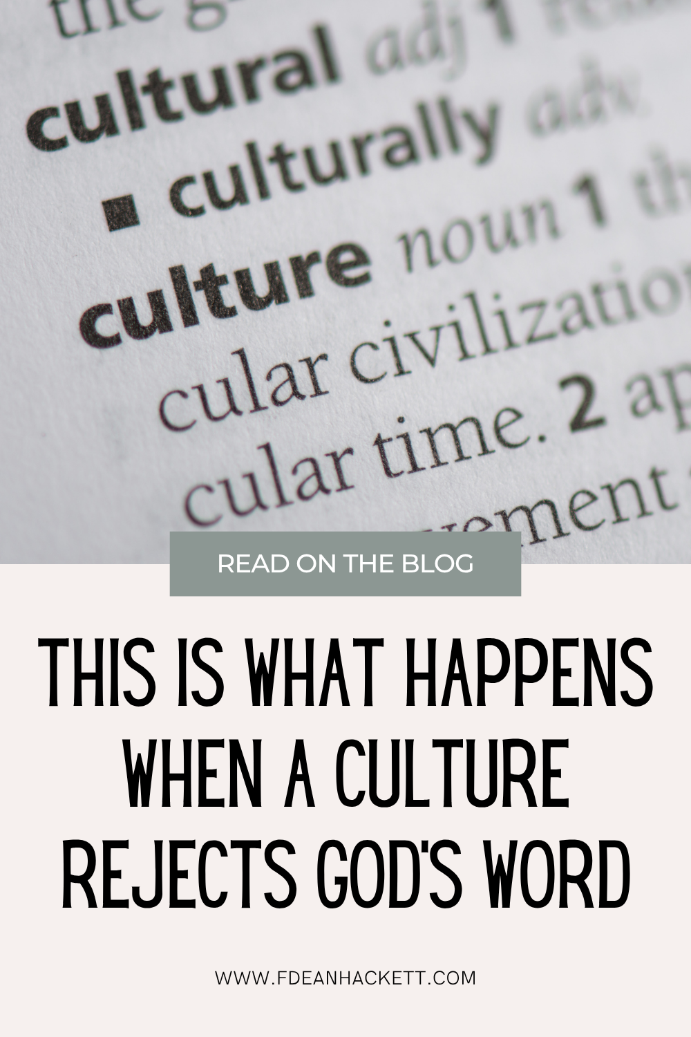 culture rejects God's Word