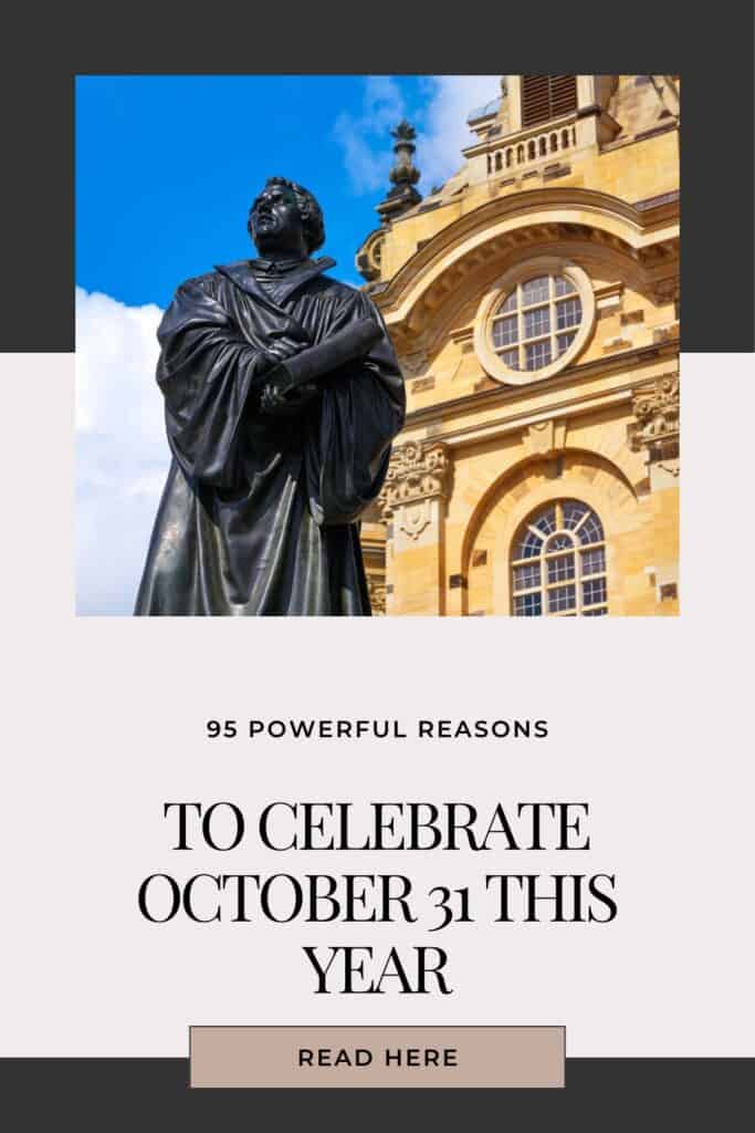 Picture of a statue of Martin Luther in front of a church